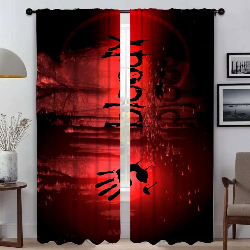 Blackout Curtain for Room 2 Panel Bloody Shades Anti-mosquito Curtains Tulle for Bedroom Partition Home Interior Curtains Living