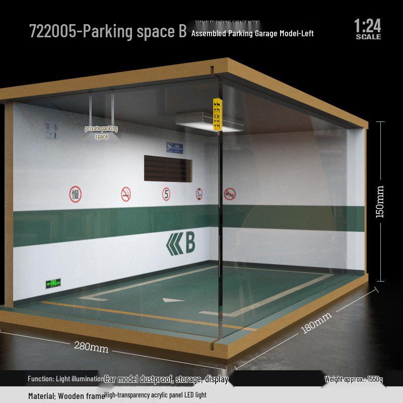 

Модель сцены подземной парковки с пылезащитным чехлом и подсветкой, коллекция деревянных украшений для парковки.