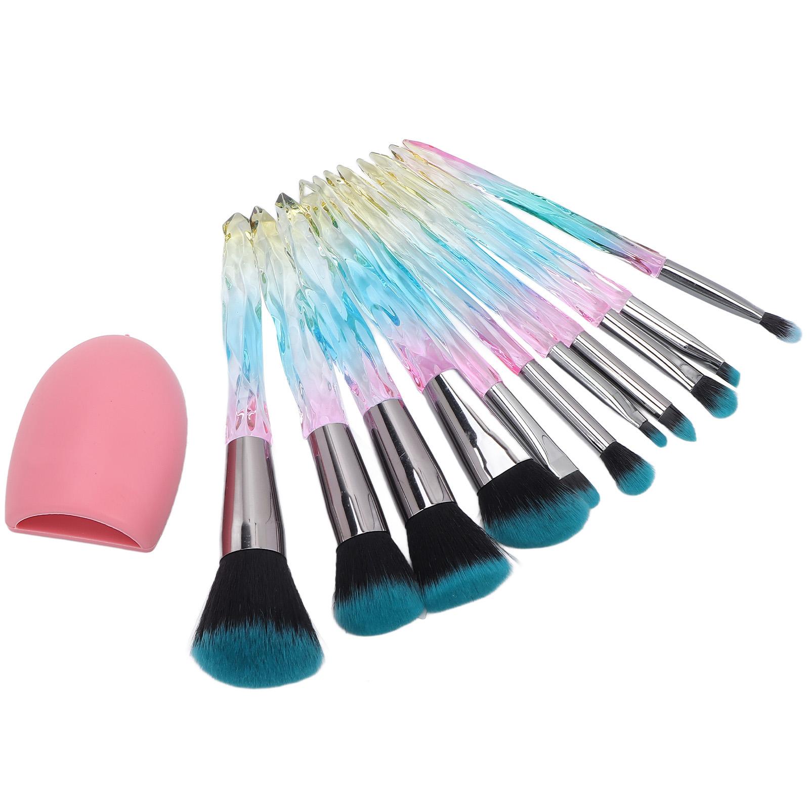 

10pcs Makeup Brush Set Professional Travel Portable Soft Hair Eye Shadow Blush Loose Powder Brush