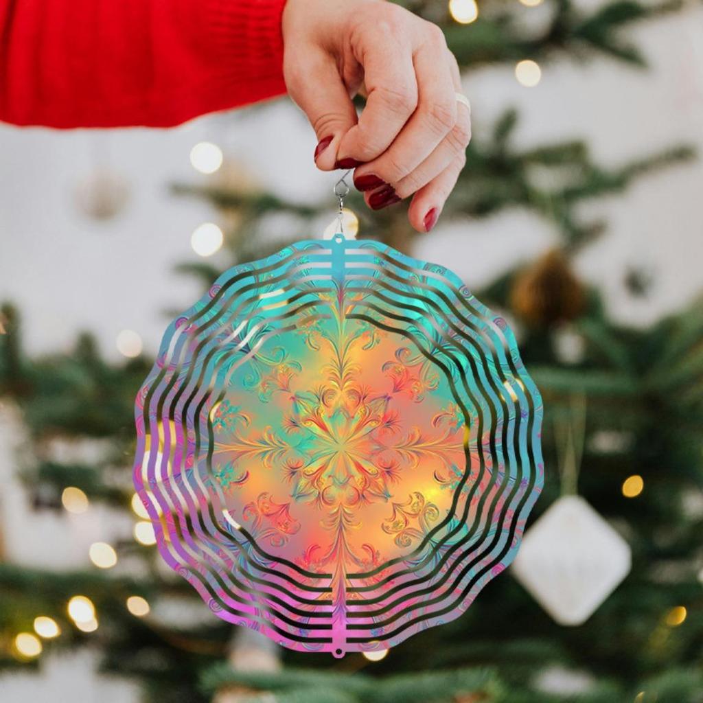 10 Zoll Metall Windspiel Gartendeko 360 Grad Drehendes Outdoor Hängendes Windspiel für Rasen Balkon Hof Kein Strom Benötigt Geschenk