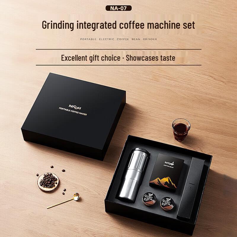 NICOH Portable All-in-One Coffee Maker & Grinder Set