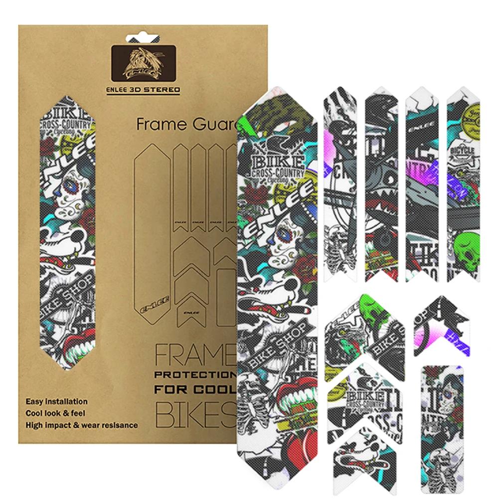 3D Bicycle Sticker Reusable Mountain Road Bike Frame Scratch-Resistant Sticker Cycling Front Fork Protector Decorations