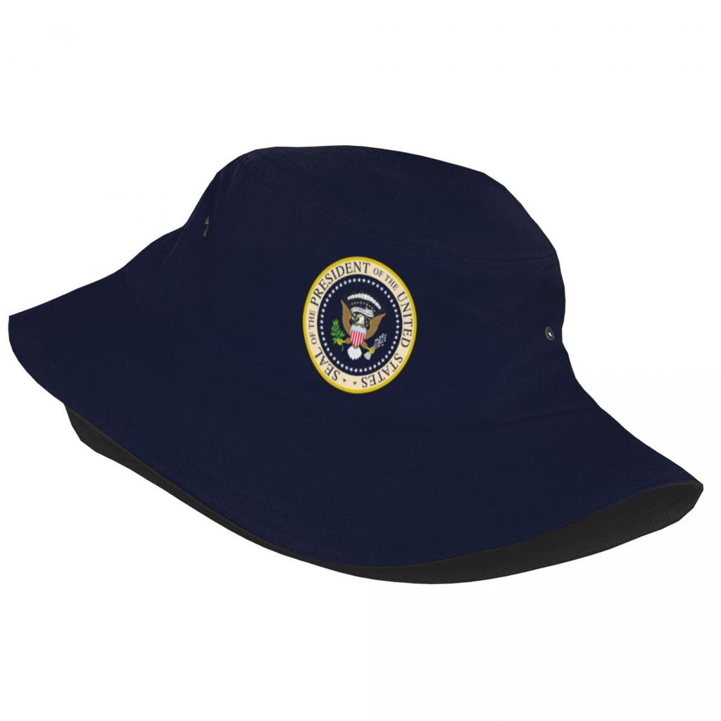 Donald Trump Presidential Seal Logo Bucket Hats Beach Hatwear Merchandise Fisherman Cap for Outdoor Ispoti Cap Lightweight