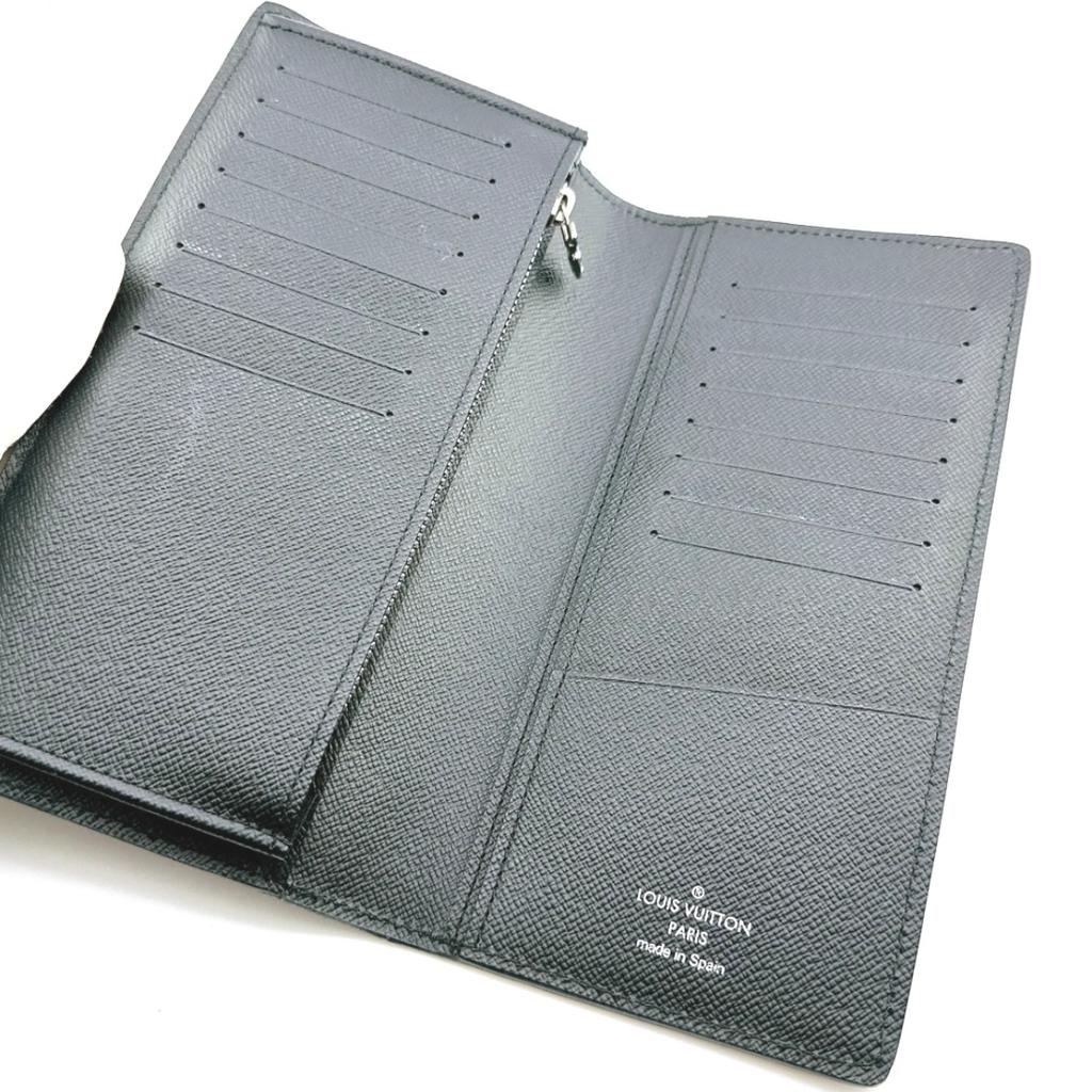 LOUIS VUITTON Longwallet Epi leather portefeuille brazza M60622 purse Noir Black Used