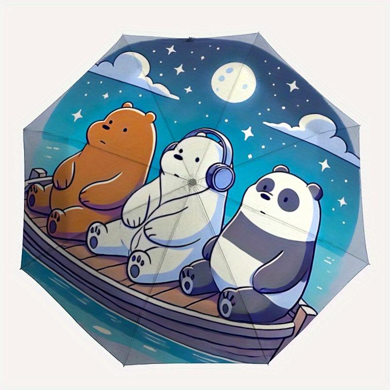 

1pc We Bare Bears Automatic Umbrella with Folding feature - Compact Travel Umbrella, Perfect Gift for Birthday, Christmas, , 026