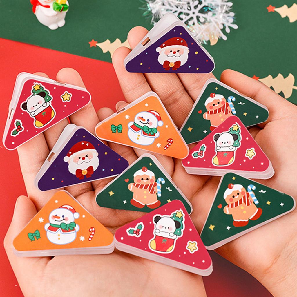 10Pcs Christmas Corner Paper Clips Triangular File Corner Clip Document Clips Triangular Paper Corner Clip for Students
