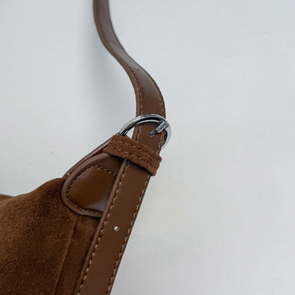 Large Capacity Slouchy Hobo Bags Shoulder Bag Solid Color Tote Bag Suede Pillow Handbag  Summer
