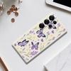 Für Samsung Galaxy S25 Ultra Hülle Lila Schmetterlinge Musterdruck Gerade Kante TPU Handy-Rückseite