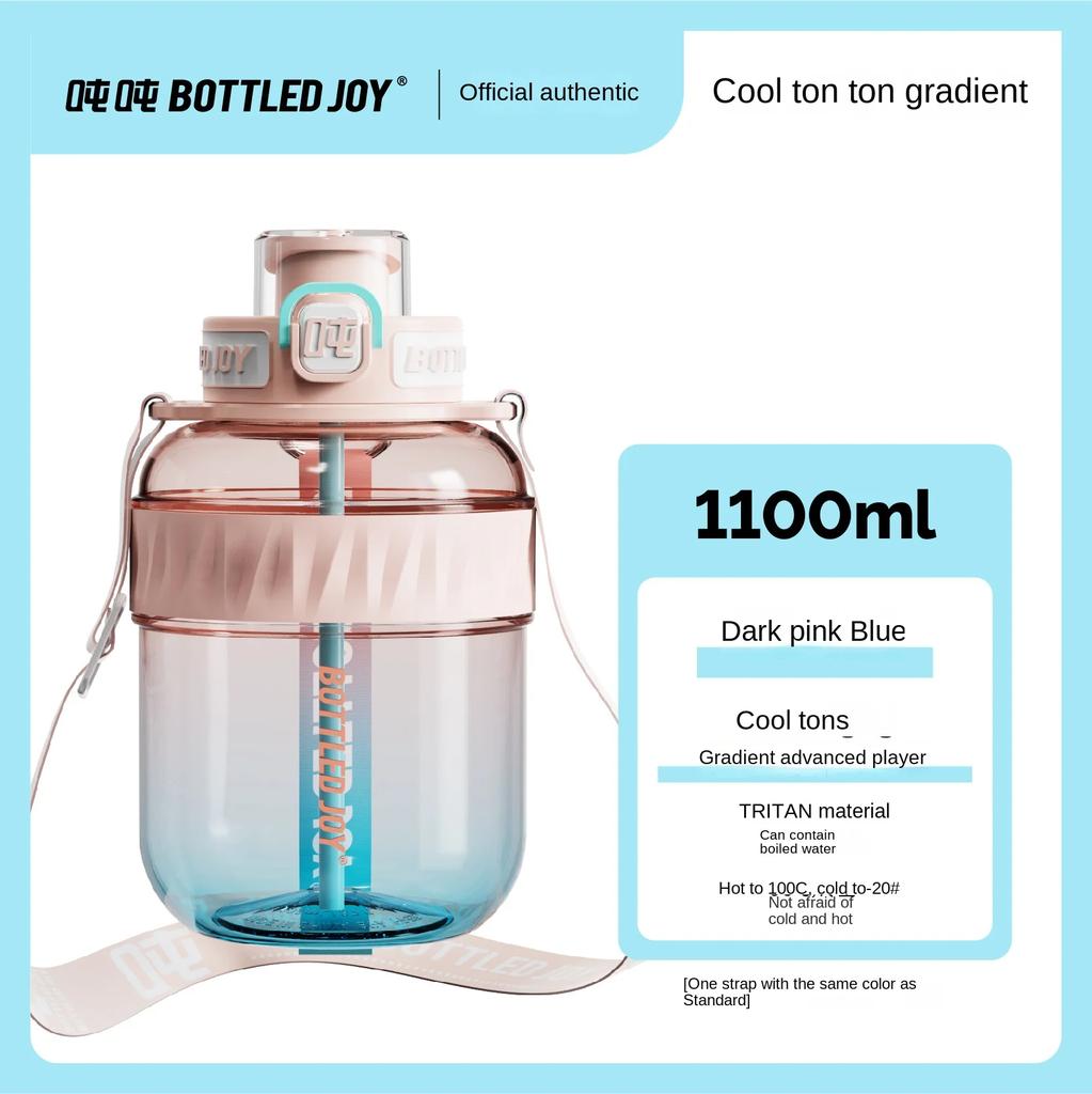 BOTTLED JOY Wang Yibo Tritan Malzeme Büyük Göbek Şişe Büyük Kapasiteli Taşınabilir Kettle Sevimli Öğrenci Çift Yaz Su Şişesi