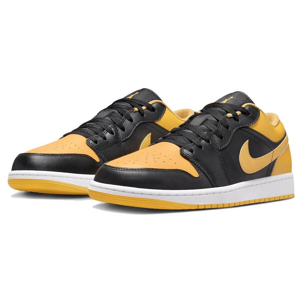 Air Jordan 1 Low Yellow Ochre Men Sneakers Black White 553558-072
