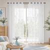 Umbra Studio Lace Curtains, Thickened High-Density Sheer Curtains with Flower Pattern, Wavy Tulle for Living Room Bedroom Balcony, Soft Light