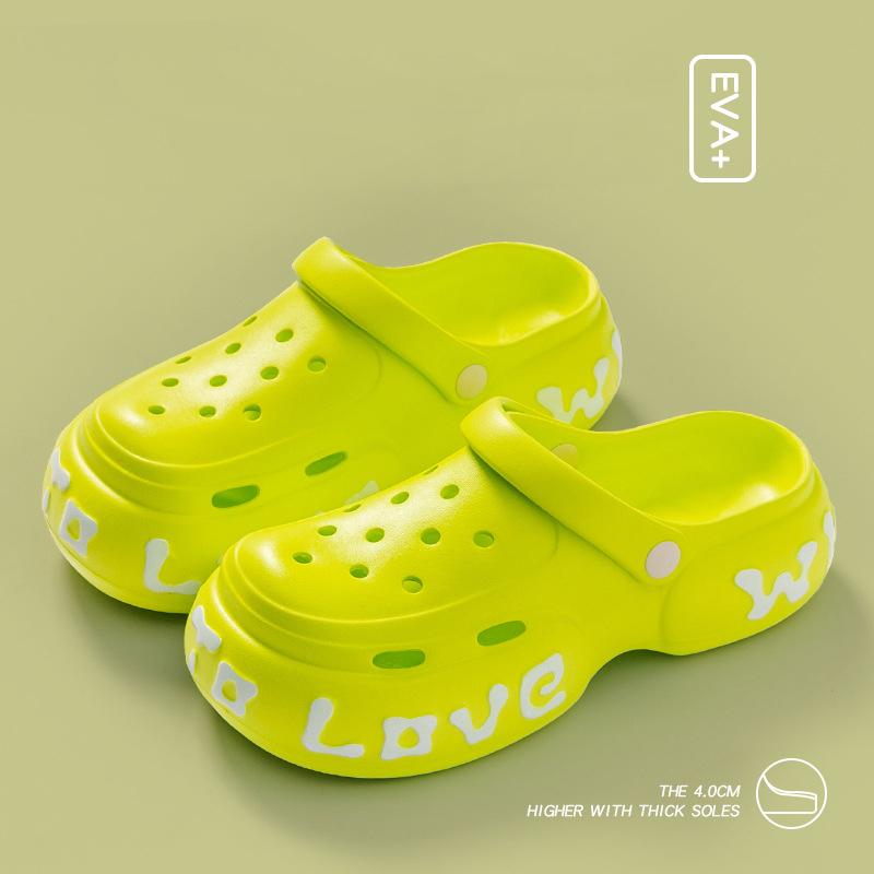 

Женские сабо на платформе, садовая обувь, водонепроницаемые пляжные сандалии для бассейна, летние сабо, домашние тапочки, женские легкие нескользящие уличные сандалии, пляжная обувь 39-40 зелёный