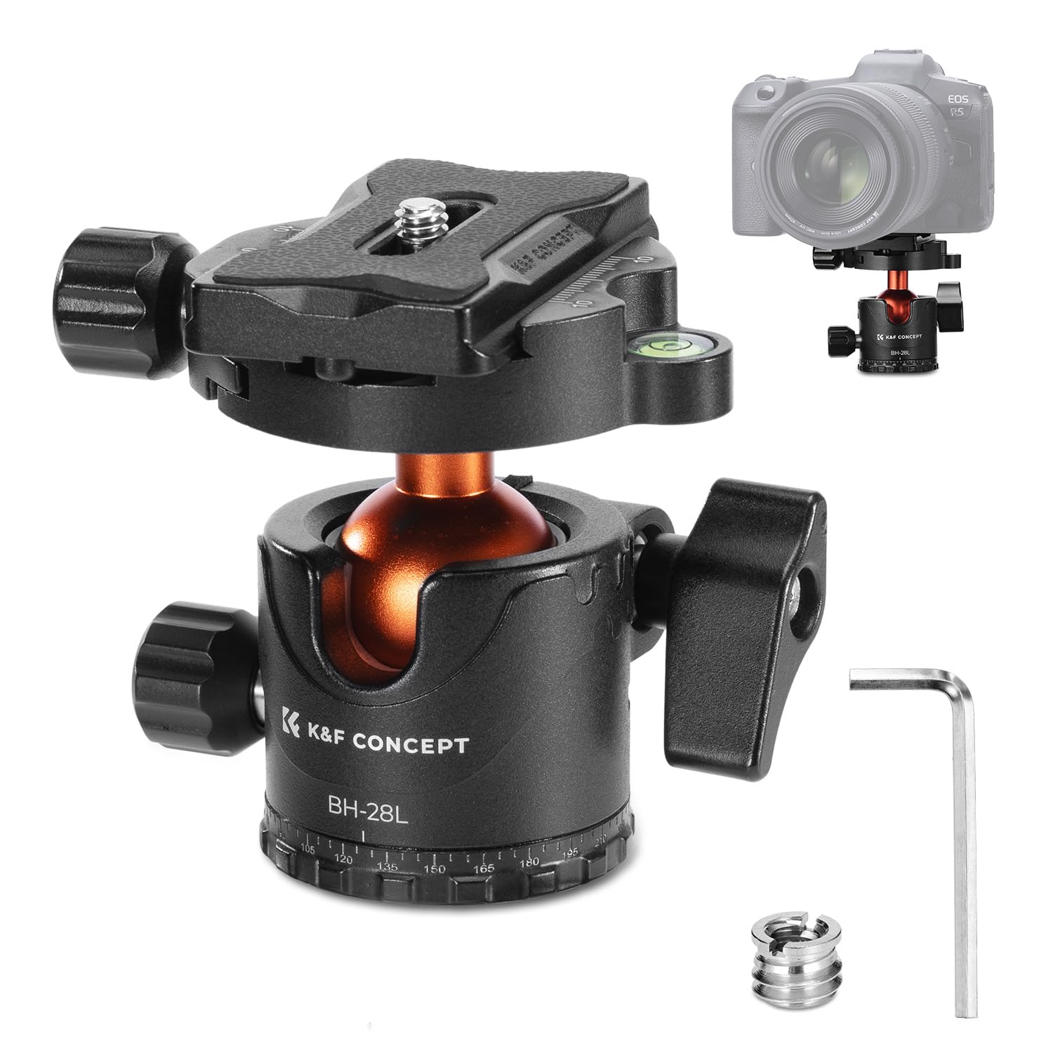 

CONCEPT Ball High Load Capacity Low Center of Ball Head with Screw Quick Release for Video and Direct Store K&F Head, 10kg, Gravity, 1/4 Plate, чёрный