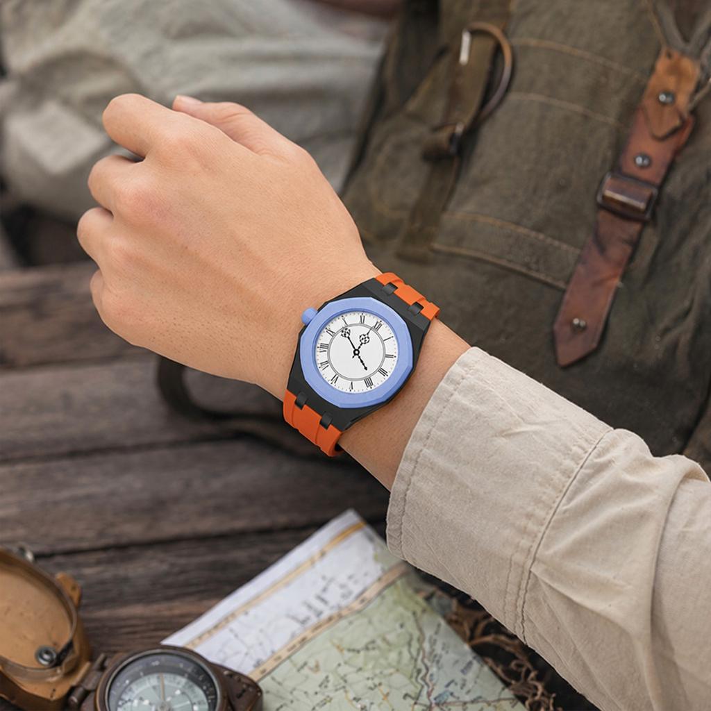 For Swatch X Royal Pop Stainless Steel Watch Case Wear Resist Silicone Sport Replacement Band for Sport Activities Daily Commute