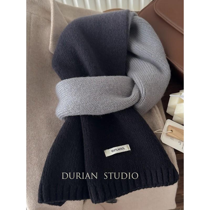 Womens Gradient Knit Wool Scarf Winter Warm Thick Neck Wrap 100% Pure 160x20cm Fashion Accessory
