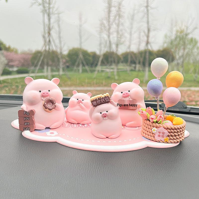 Cute Pig Nannan Car Interior Ornament - Creative Decompression Decor for Women