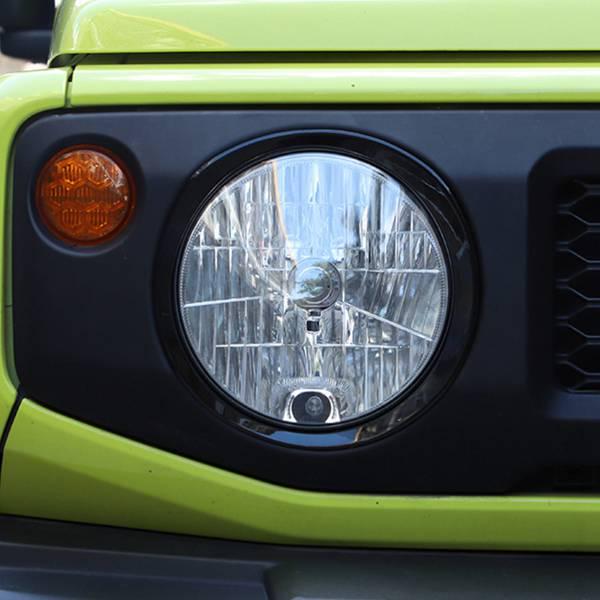 Black ABS Headlight Ring Style A for Suzuki Jimny - Car Exterior Accessory