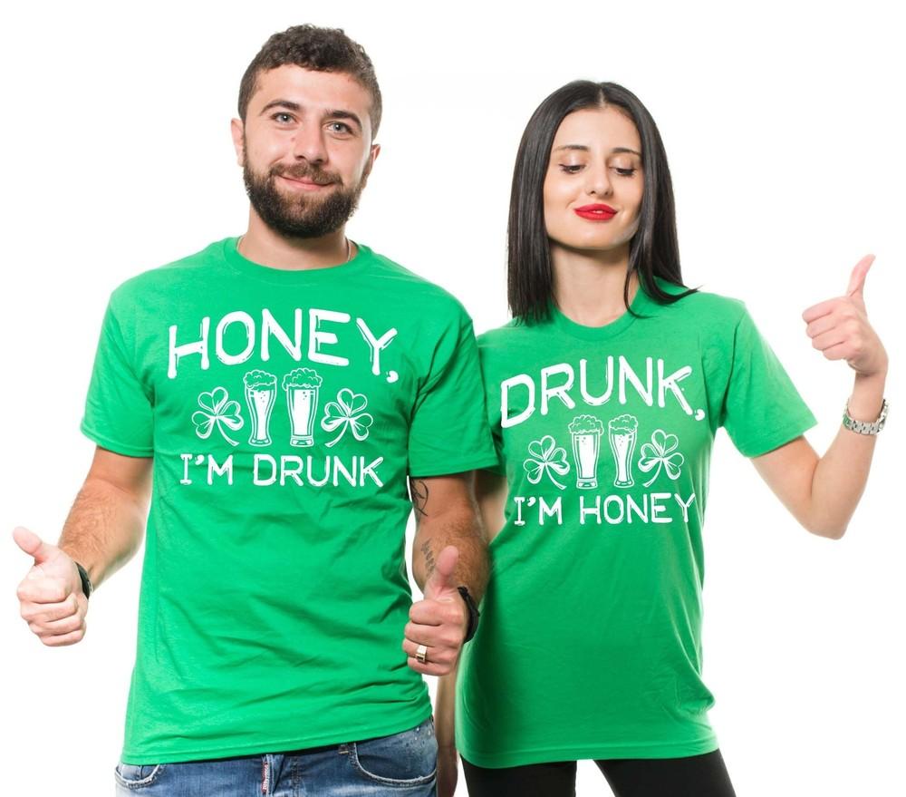 St Patrick s Drinking Party Tee Drunk Couple Shirt Funny Couple Matching Tee Unisex T-Shirt XXXL