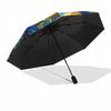 Stunning Stained Cute Butterfly Window Art Umbrella, Cute Umbrella with Cute Design, Portable 3-Fold Compact Umbrella for Men & Women, Valentine's Day
