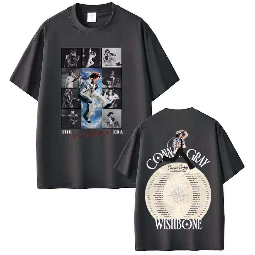 Conan Gray Wishbone World Tour Trička s potiskem Letní Pánská Dámská Vintage Trička Letní Bavlněná Ležérní Trička Topy
