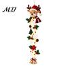 Warm Glowing Christmas Wall Decorations Door Hanger, Quilted Fabric Santa Snowman Tree Gingerbread Hanging Outdoor Porch Decoration for Holidays Light