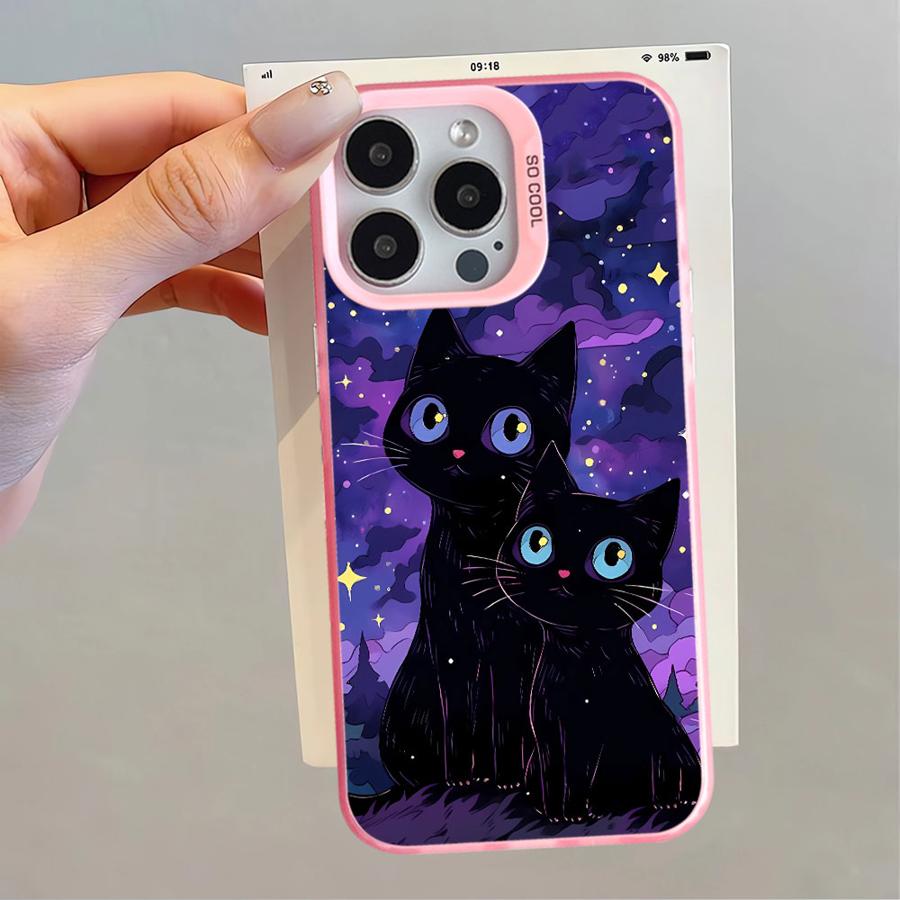 Étui souple pour iPhone 16e 11 12 13 Pro Max 14 15 16 Plus Art Van Gogh Chat