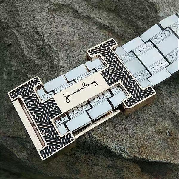 Belt Buckle Self-Defense Belt Men's Weapon Smooth Buckle Simple Multifunctional Whip Metal Decorative Belt