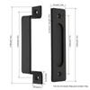 Dual-Sided Black Surface-Mounted Sliding Barn Door Handle