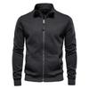 Herren Frühling und Herbst Stehkragen Langarm Reißverschluss Sweatshirt Lässige Strickjacke