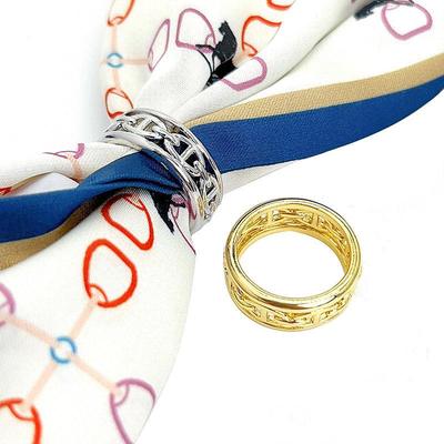 Cross-Border Carved Ring Scarf & Shawl Buckle: Multifunctional, Dual-Use, Simple, Stylish Hand Jewelry with Personality Diamond Accent.