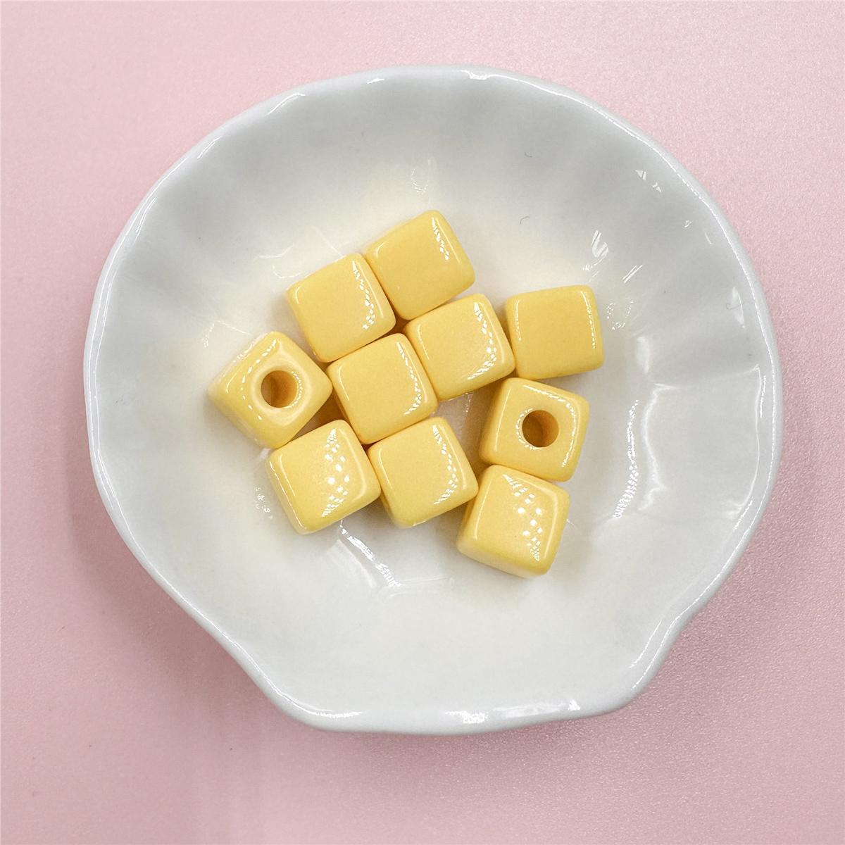 

Для изготовления ювелирных изделий Бусины-разделители для ювелирных изделий 10 мм Акриловые материалы для бисера ярких цветов 10 шт. Квадратной формы Нежные ювелирные изделия жёлтый