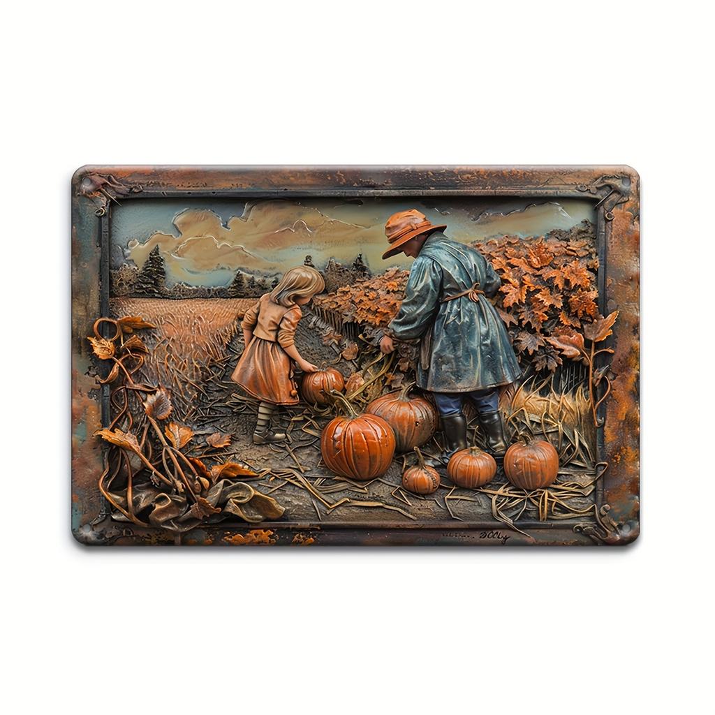 Vintage 3D Vegetables and Fruits Metal Tin Sign Plaque Decorative Plates for Farm Club Man Cave Bar Home Hotel Cafe Wall Decor