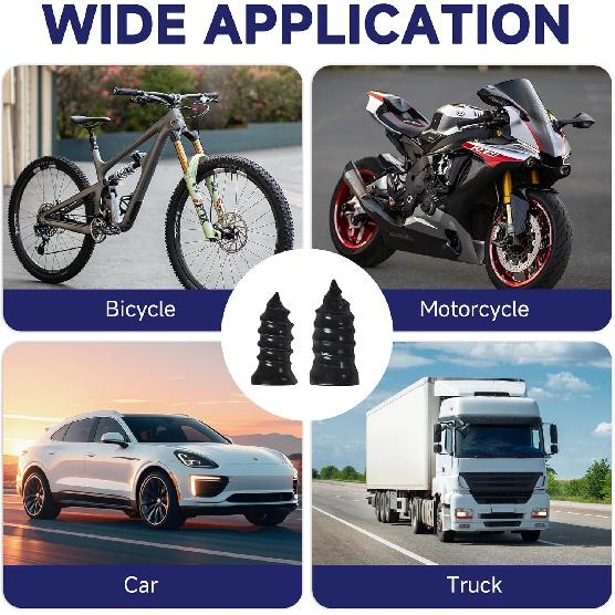 60 Pcs Tire Repair Screws, Tire Repair Rubber Nail, Screw in Tire Plugs,Quick Tool Tire Plugs, Self-Service Tire Repair Rubber Nail Kit for Patching