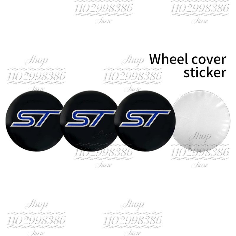 4Pcs Car Styling ST Emblem Wheel Center Hub Cover Sticker Rim Badge Accessories For Ford Focus Fiesta MK2 3 4 5 Kuga Mondeo Edge CVV1