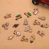 12pcs Christmas Decorations DIY Wood Craft Santa Elk Car Xmas Gift Christmas Tree Pendant New Year Home Decor