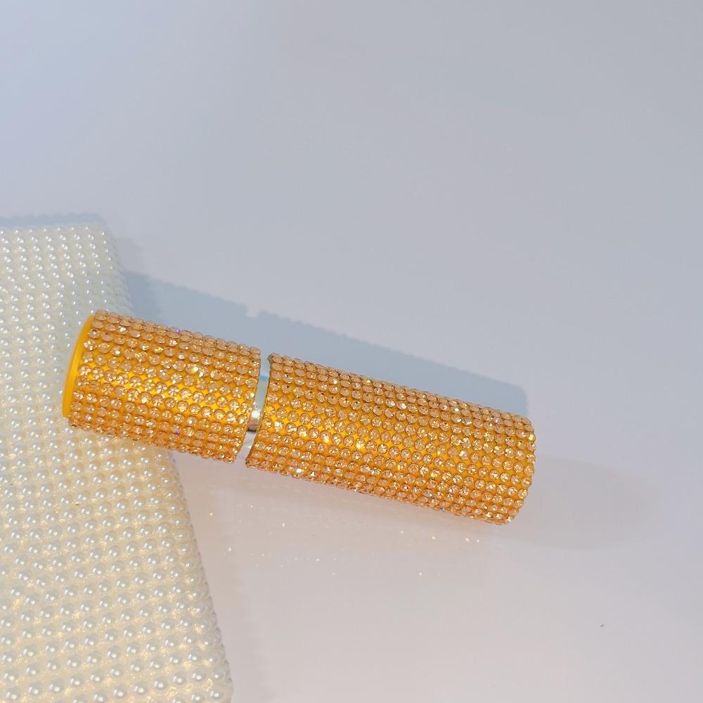

Rhinestone Inlaid Mini Cosmetics Sub Bottle Refillable Perfume Spray Bottle Travel Yellow
