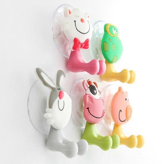 Cute Animal Silicone Toothbrush Holder Bathroom Wall Hanger Sucker Hook Stand