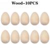 10-40PCS EasterWoodenEgg DIY Painting Set Realistic Imitation Eggs for KidsCreative DoodleToysFarmhouse Decor Wood Bead Ornament