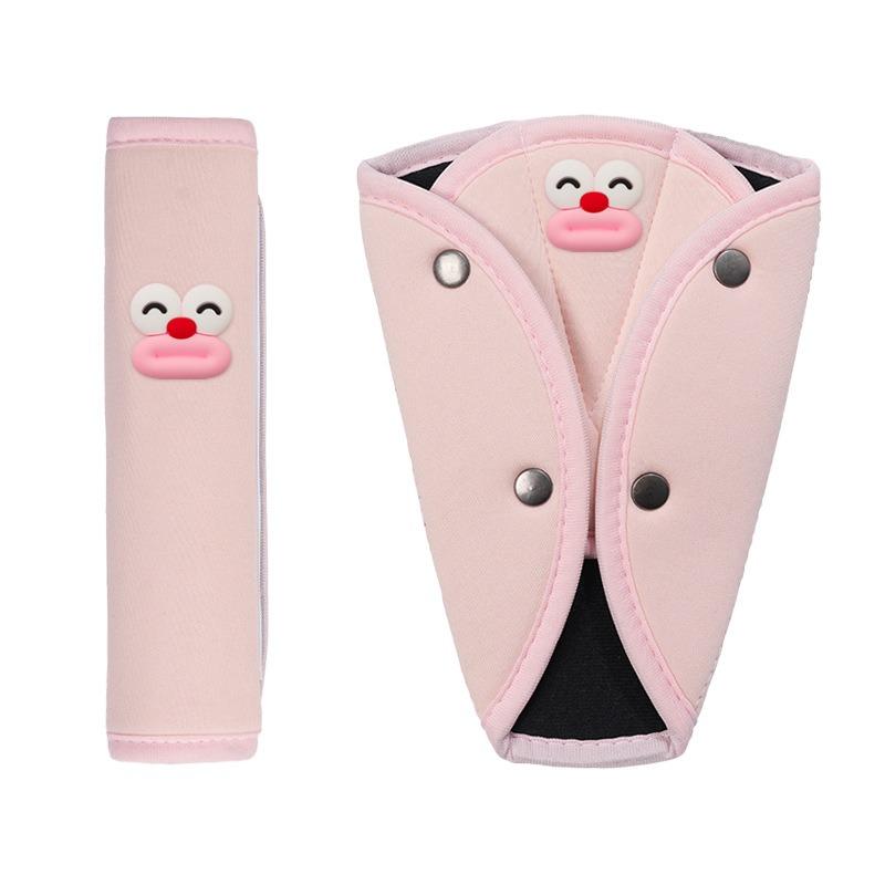 Car Children Safety Belt Shoulder Protector Cover Cute Prevent Strangulation Neck Protector Car Mounted Adjustable Fixed Limiter