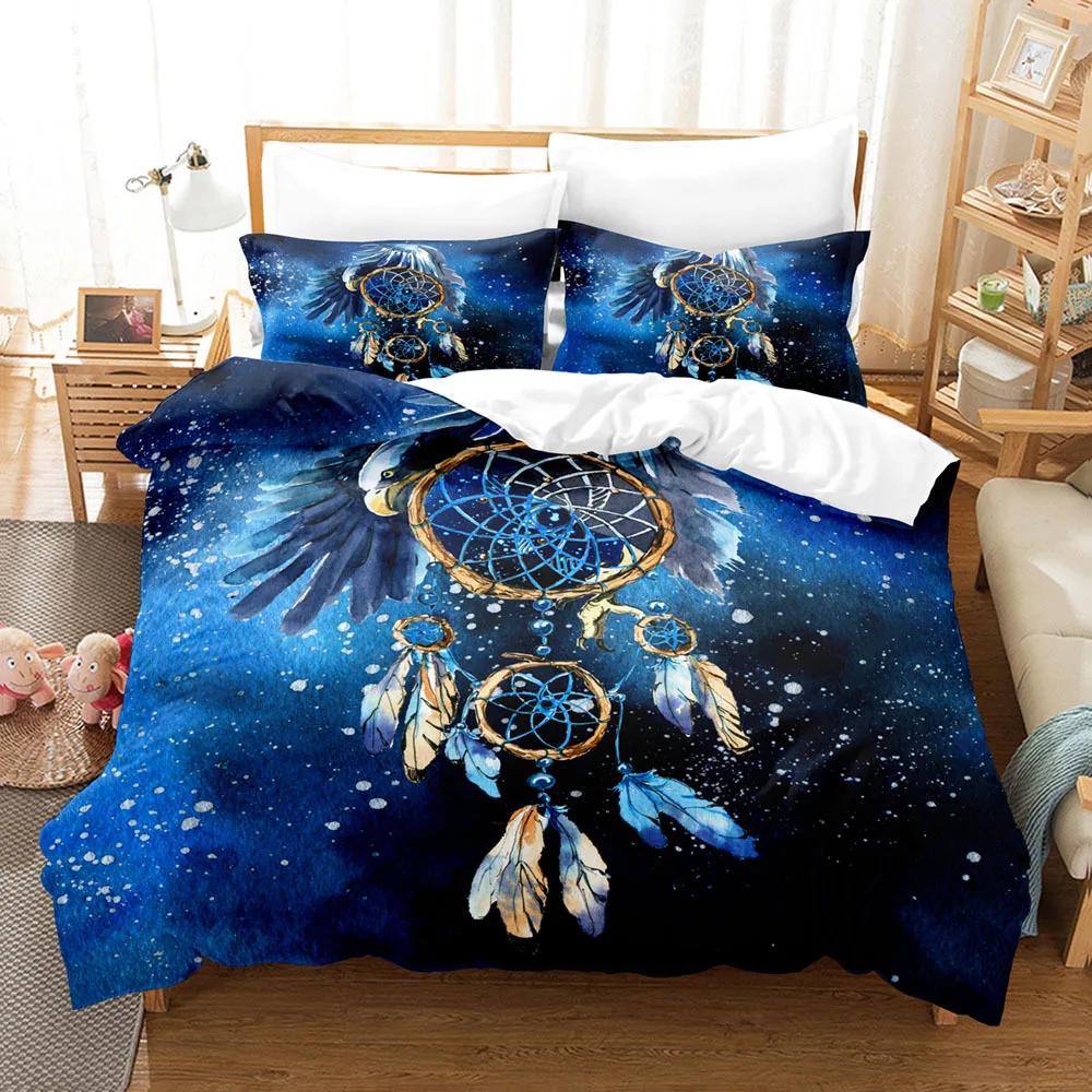 Boho Purple Cover Cover Sets Bedding Print Dream Catcher /Pumo Bohemians Bed Cover Set Full Queen King Size Bed Linens 228x228
