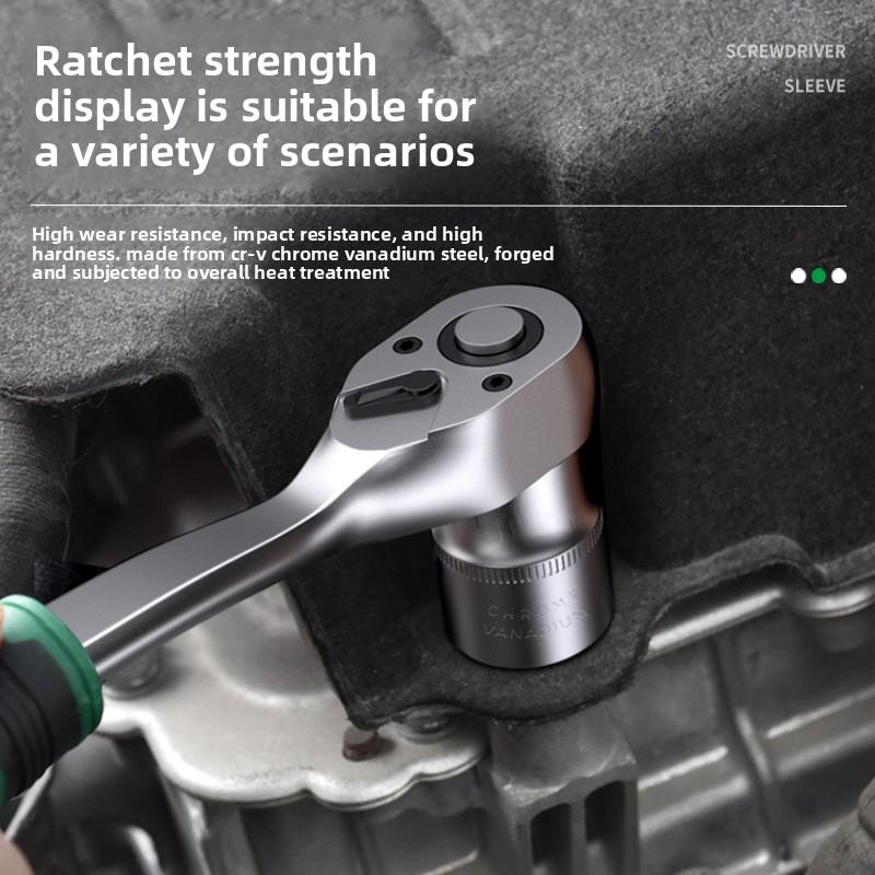 46/53Pcs Drive Socket Ratchet Wrench Set With Bit Socket Metric And Extension Bar For Auto Repairing