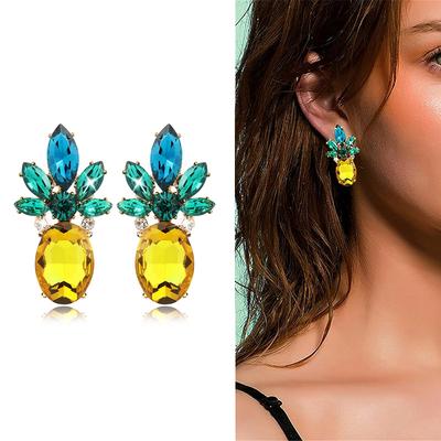 Fruit Pineapple-Shaped Drop Earrings for Women Personality Funny Earrings Colorful Cute Female Daily Jewelry Girls Gifts
