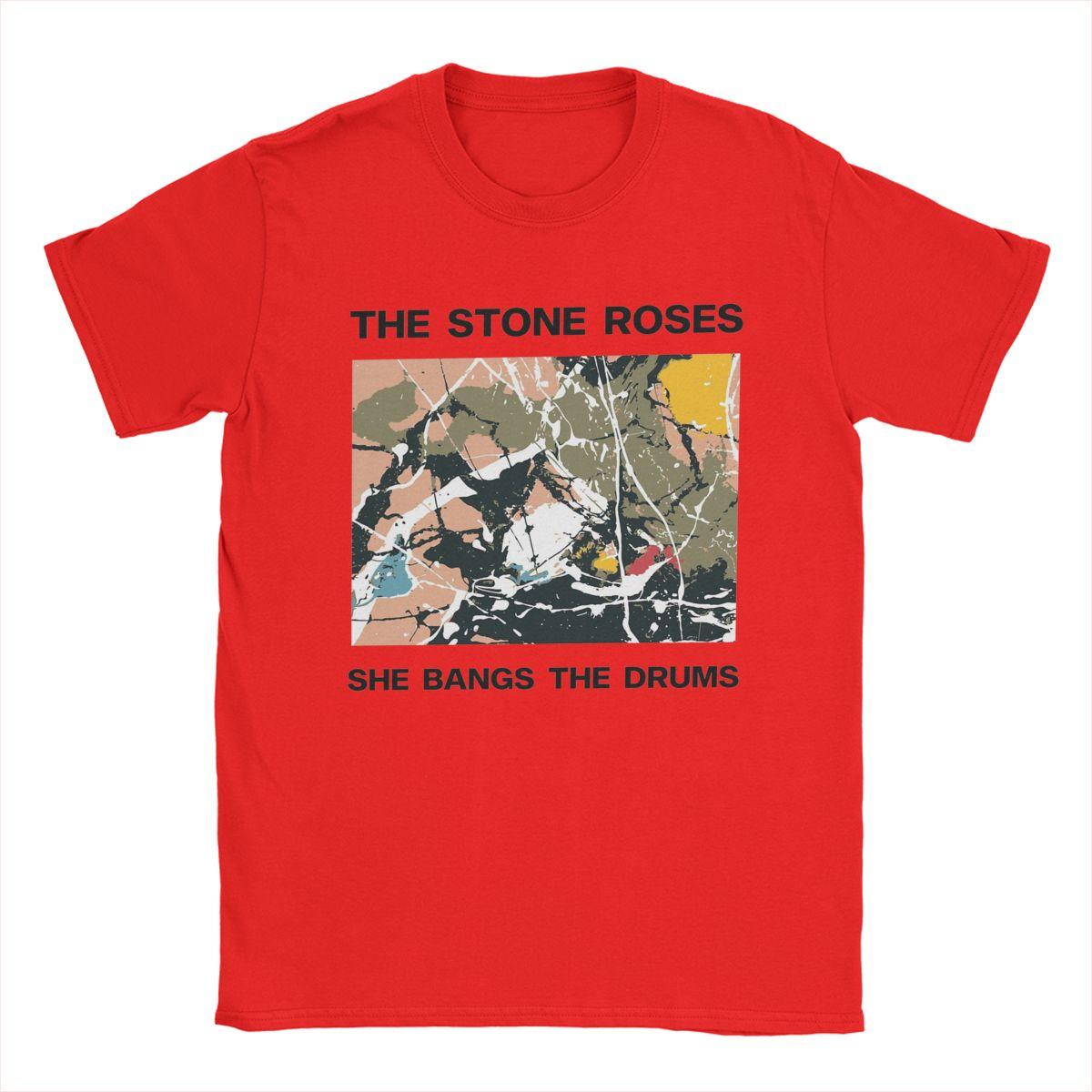 Мужские футболки The Stone Roses She Bangs The Drums из чистого хлопка, смешные футболки с коротким рукавом и круглым вырезом для вечеринок S