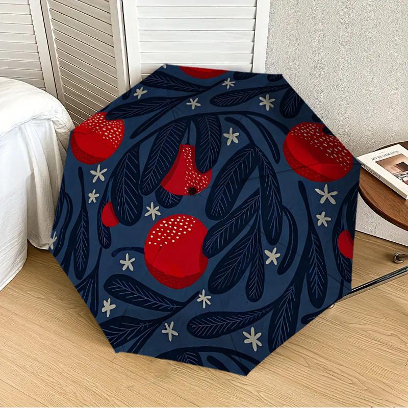 

1pc Apple Pattern Automatic Folding Umbrella, 8-Rib Durable Frame, Durable Foldable Design - Elegant Gift for Commute yy251210072