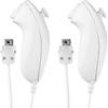 Lot de 2 manettes Nunchuk pour Wii - Compatible avec Wii et Wii U - Manettes de jeu à joystick réactif