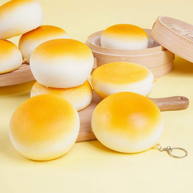 Realistic Steamed Bun Squishy Toy Soft Slow Rising Squeeze Fidget Toy Stress Relief Decompression Gift
