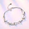 Korean Fashion Multi-layer 925 Silver Jewelry Frosted Five-pointed Star bead Chain Box Female Bracelet SB13