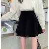 Casual All Match Versatile Black Corduroy Skirt for Women Autumn Winter High Waisted Slimming Pleated Skirt Petite A Line Mini Skirt