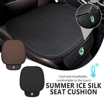 For Breathable Car Seat Cover Ice Silk Summer Car Seat Cushion Protector Kodiaq Fabia Kamiq Karoq Octavia 2 3 Rapid Scala
