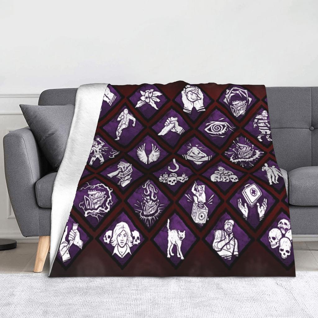 Deads by Daylights Horror Game Blankets  Flannel Throw Blanket Summer Air Conditioning Personalised Lightweight Bedspreads